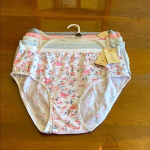 Laura Ashley Women’s Floral Cotton Briefs. Five pairs.